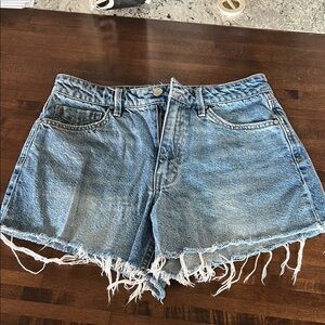 Denim Frayed Hem Women's Shorts